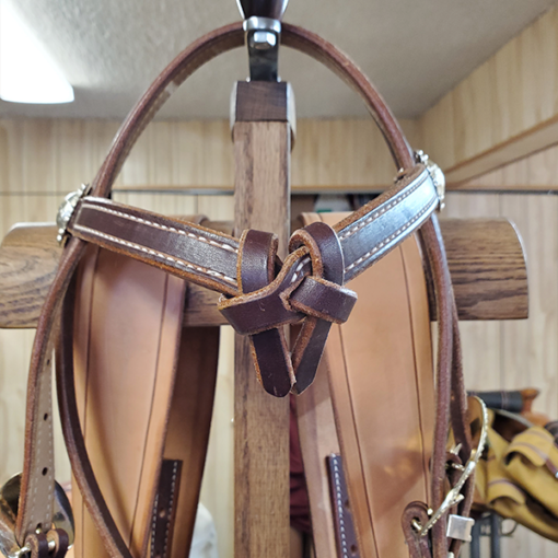 Custom California Knot Headstall with silver berry conchos