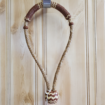 Custom braided training rawhide bosal with calf lace knot