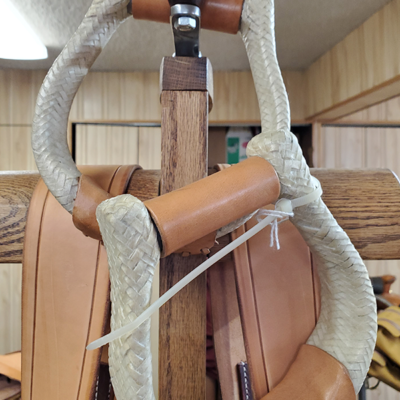 Rawhide braided bell stirrups